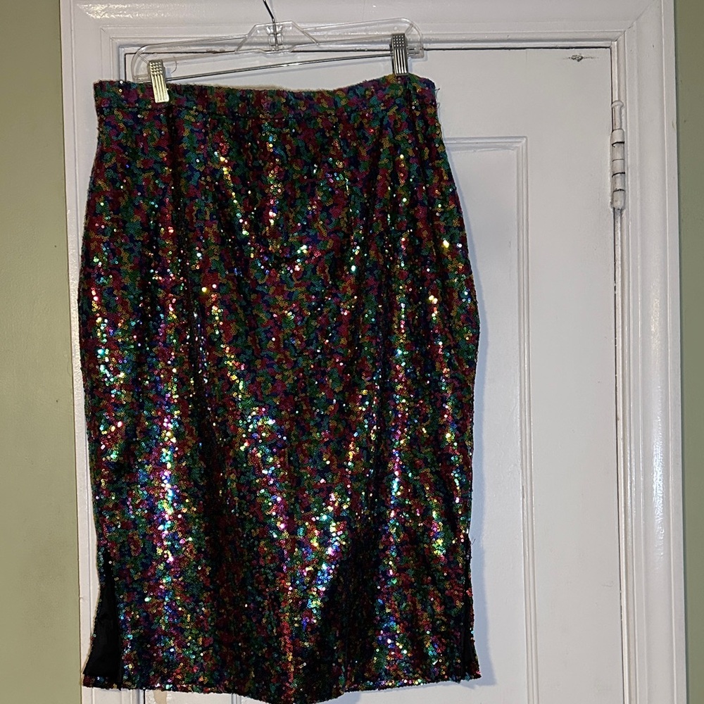 Sequin Multicolor Pencil Skirt